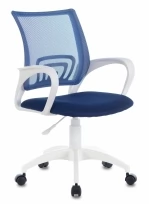 Кресло CH-W695NLT Ткань/пластик/сетка, Темно-синий TW-05N (сетка)/Темно-синий TW-10N (ткань)/Белый (пластик)